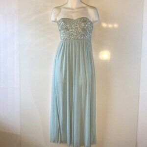 Speechless SZ 5 Pale Blue Strapless sweetheart neckline lace sequin formal prom